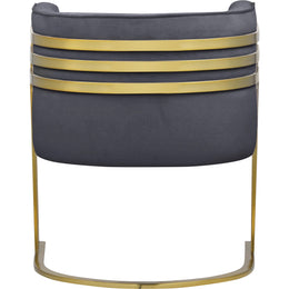 Meridian Rays Grey Velvet Accent Chair