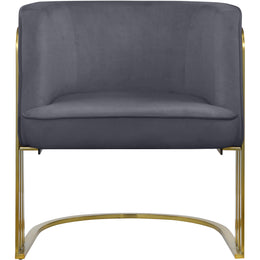 Meridian Rays Grey Velvet Accent Chair