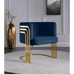 Meridian Rays Navy Velvet Accent Chair