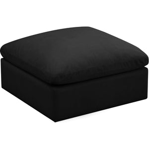 Meridian Plush Black Velvet Standard Comfort Modular Ottoman