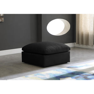 Meridian Plush Black Velvet Standard Comfort Modular Ottoman
