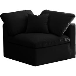 Meridian Plush Black Velvet Standard Comfort Modular Corner Chair