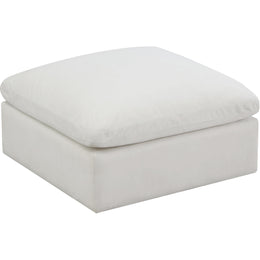 Meridian Plush Cream Velvet Standard Comfort Modular Ottoman