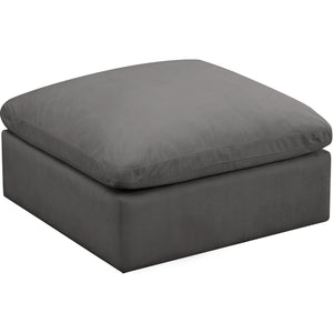 Meridian Plush Grey Velvet Standard Comfort Modular Ottoman