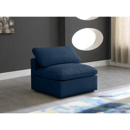 Meridian Plush Navy Velvet Standard Comfort Modular Armless Chair
