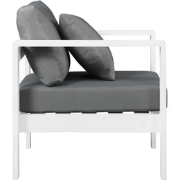 Meridian Nizuc Grey Water Resistant Fabric Outdoor Patio Aluminum Arm Chair