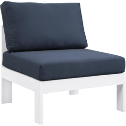 Meridian Nizuc Navy Water Resistant Fabric Outdoor Patio Aluminum Armless Chair