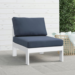 Meridian Nizuc Navy Water Resistant Fabric Outdoor Patio Aluminum Armless Chair