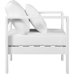 Meridian Nizuc White Water Resistant Fabric Outdoor Patio Aluminum Arm Chair