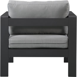 Meridian Nizuc Grey Water Resistant Fabric Outdoor Patio Aluminum Arm Chair