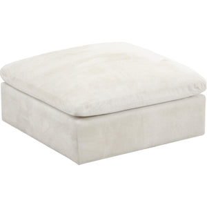 Meridian Cozy Cream Velvet Ottoman