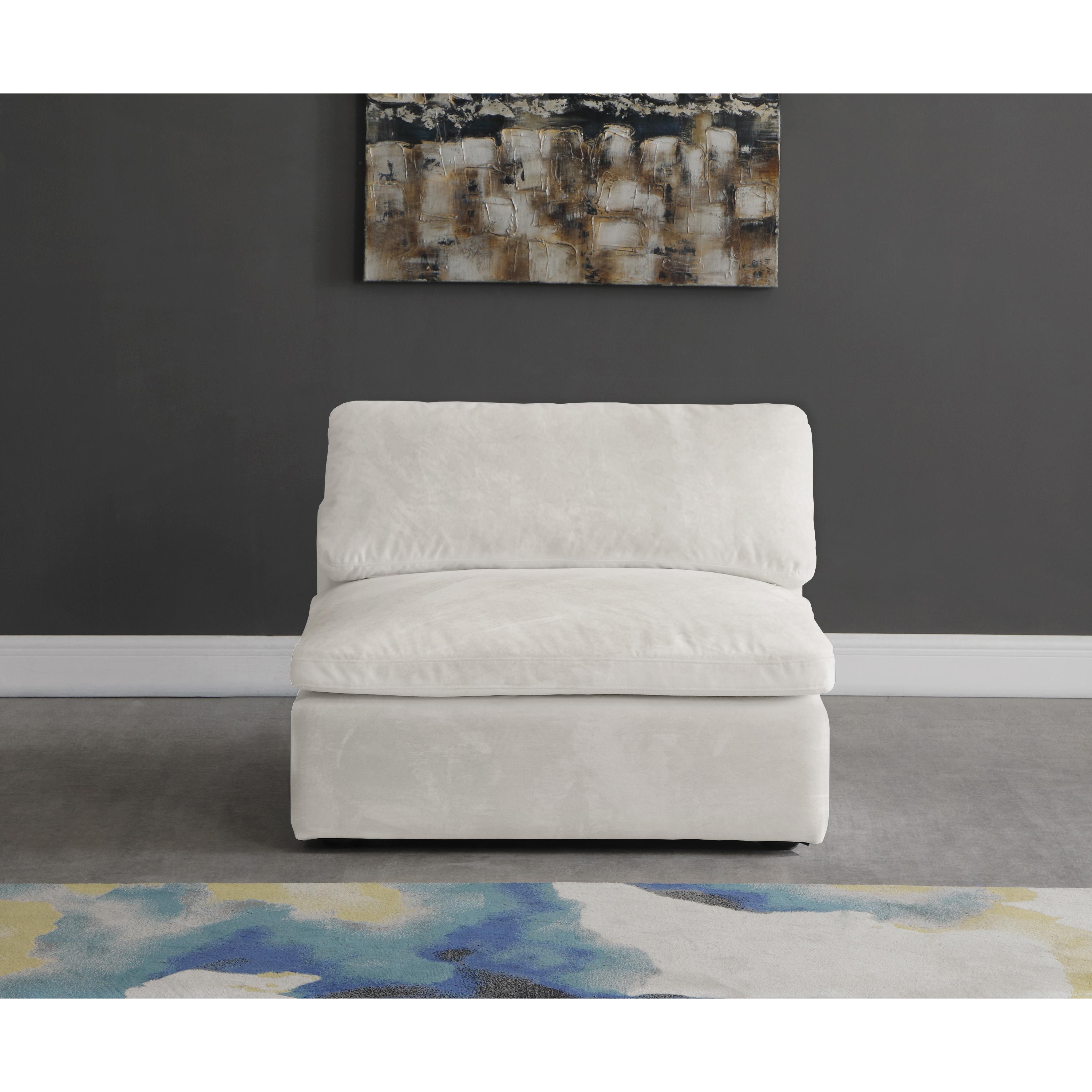Meridian Cozy Cream Velvet Chair