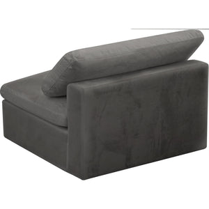 Meridian Cozy Grey Velvet Chair