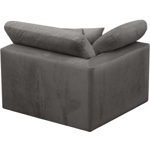 Meridian Cozy Grey Velvet Chair