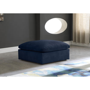 Meridian Cozy Navy Velvet Ottoman