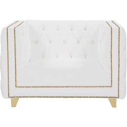 Meridian Michelle White Vegan Leather Chair
