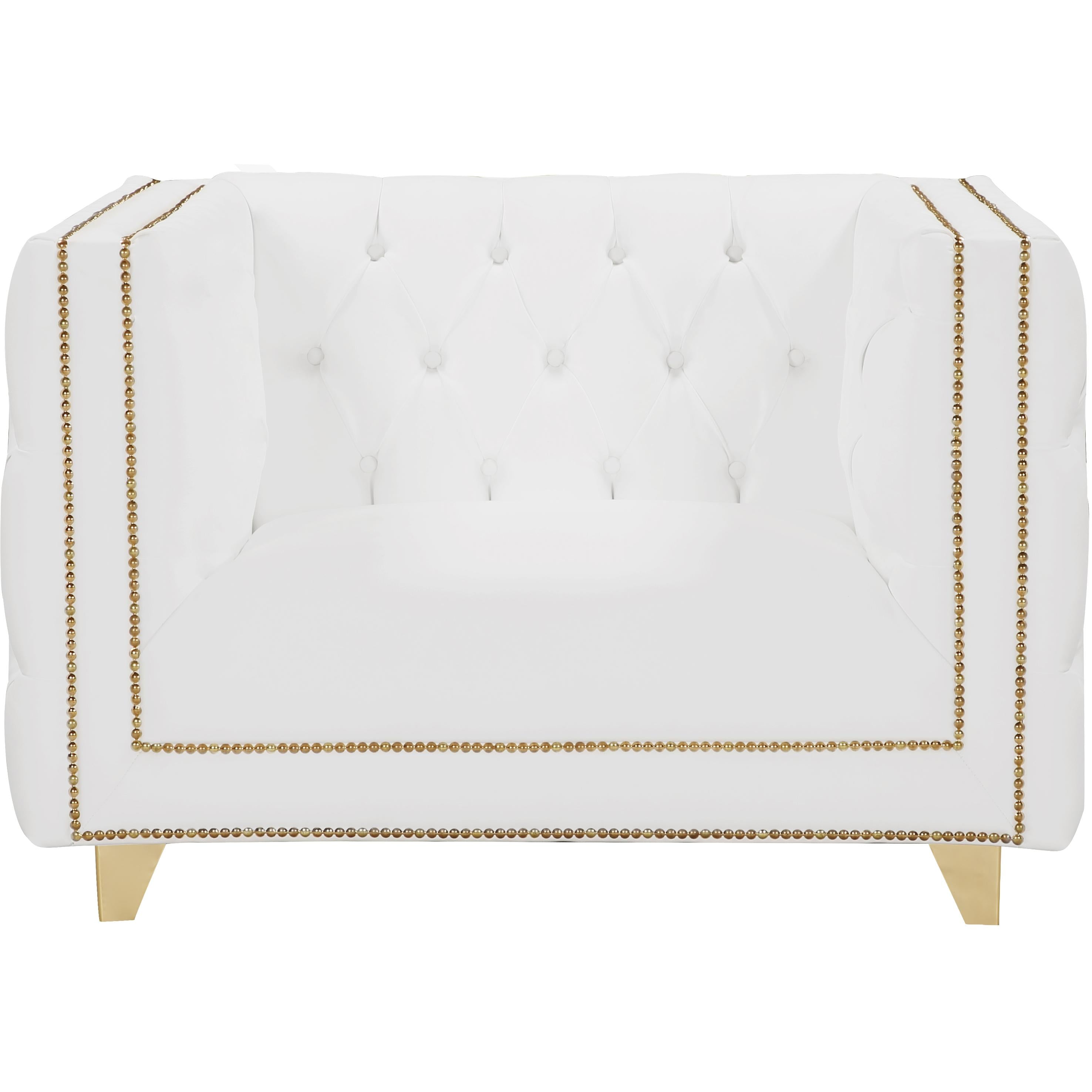 Meridian Michelle White Vegan Leather Chair