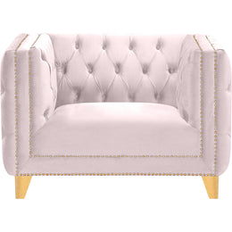 Meridian Michelle Pink Velvet Chair