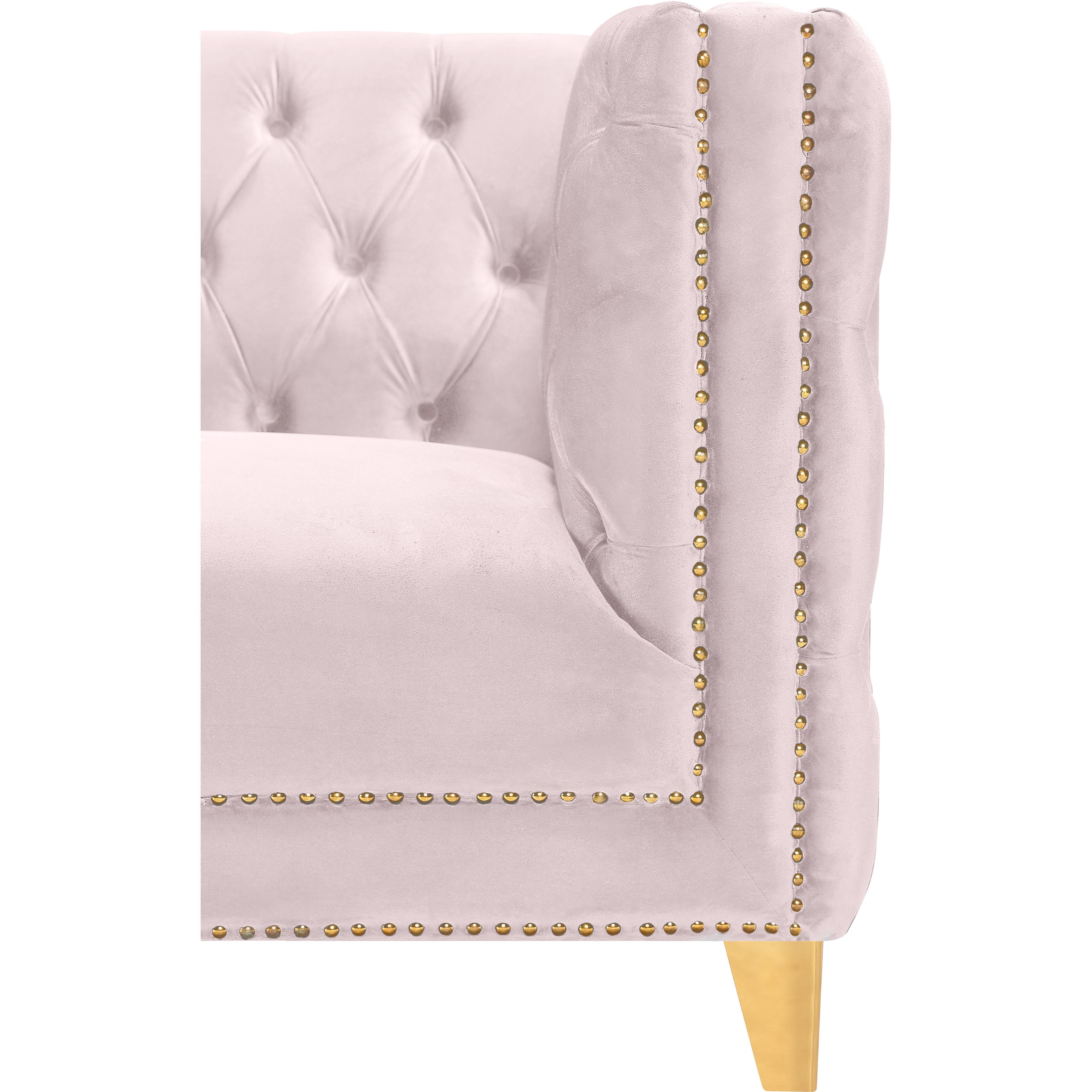Meridian Michelle Pink Velvet Chair
