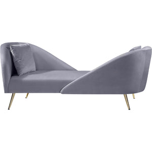 Meridian Nolan Grey Velvet Chaise