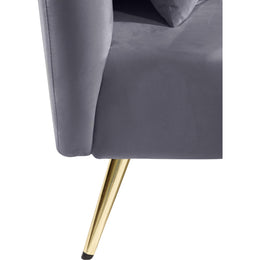 Meridian Nolan Grey Velvet Chaise