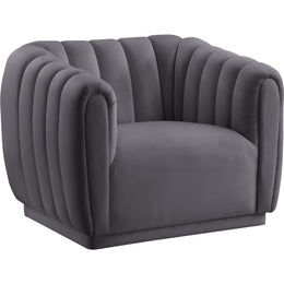 Meridian Dixie Grey Velvet Chair