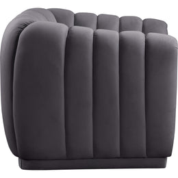 Meridian Dixie Grey Velvet Chair