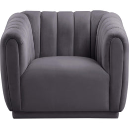 Meridian Dixie Grey Velvet Chair