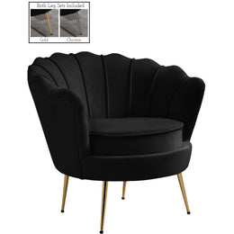 Meridian Gardenia Black Velvet Chair