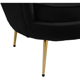 Meridian Gardenia Black Velvet Chair