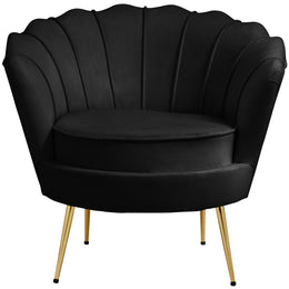 Meridian Gardenia Black Velvet Chair