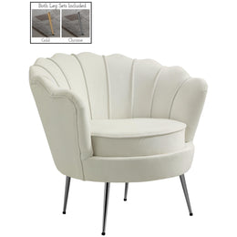 Meridian Gardenia Cream Velvet Chair
