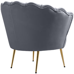 Meridian Gardenia Grey Velvet Chair