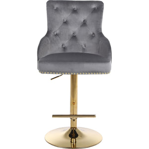 Meridian Claude Grey Velvet Adjustable Stool