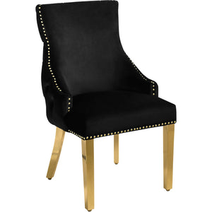 Meridian Tuft Black Velvet Dining Chair