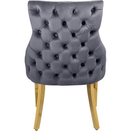 Meridian Tuft Grey Velvet Dining Chair