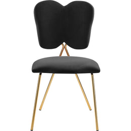 Meridian Angel Black Velvet Dining Chair