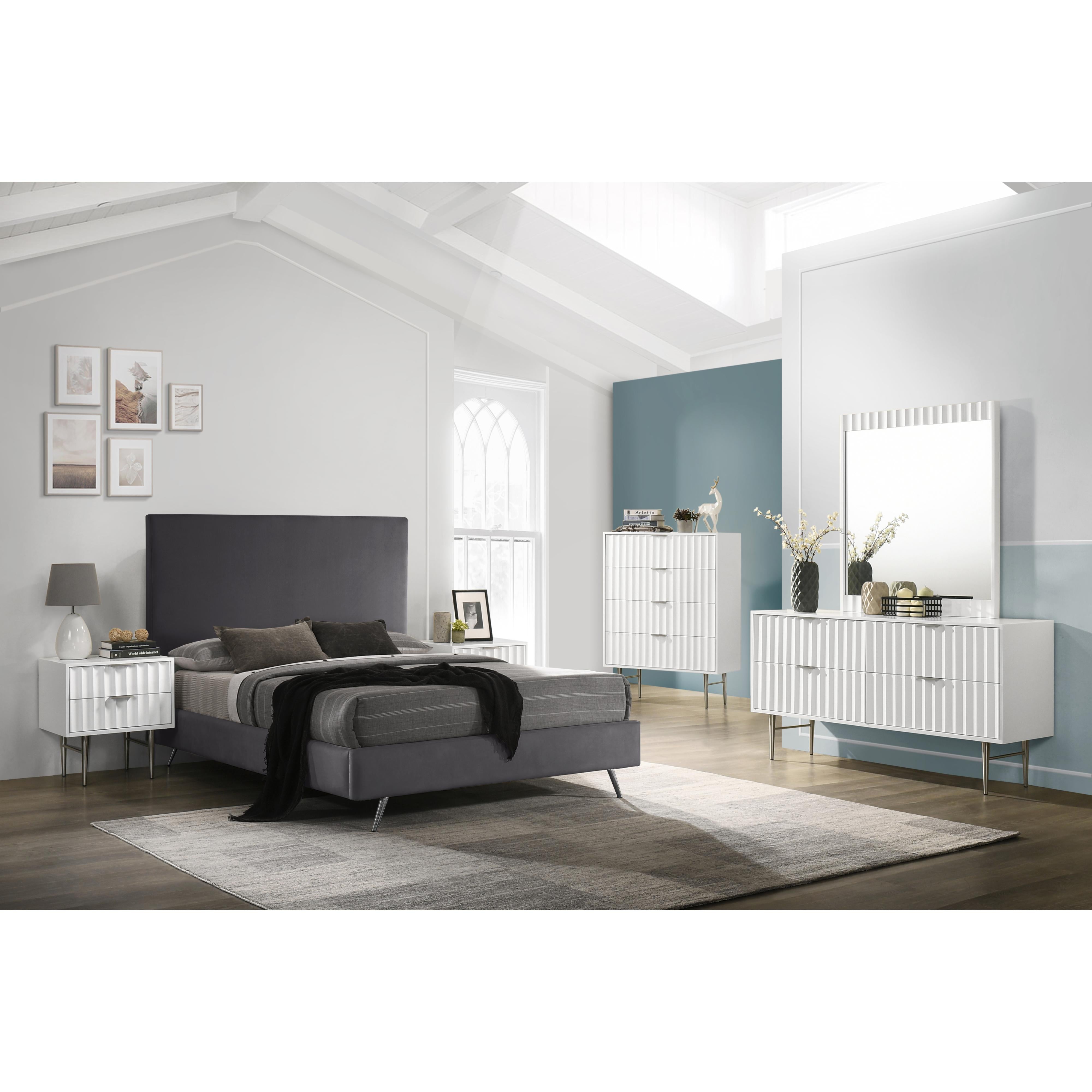 Meridian Modernist White Gloss Dresser
