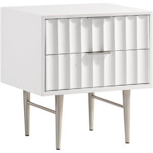 Meridian Modernist White Gloss Night Stand