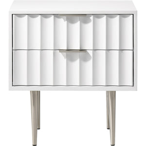 Meridian Modernist White Gloss Night Stand