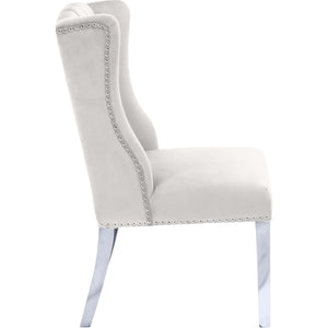 Meridian Suri Cream Velvet Dining Chair