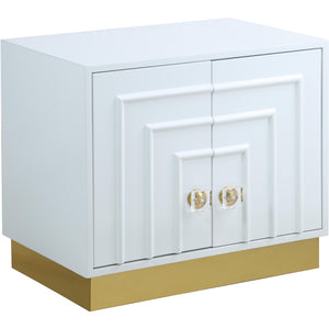 Meridian Cosmopolitan White Lacquer Side Table