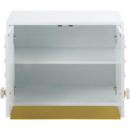 Meridian Cosmopolitan White Lacquer Side Table