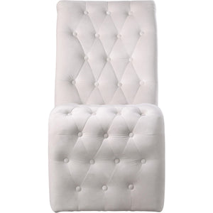 Meridian Curve Cream Velvet Dining Chair