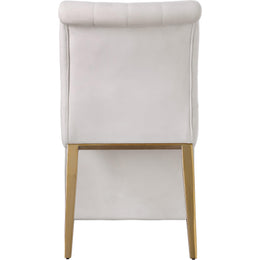 Meridian Curve Cream Velvet Dining Chair
