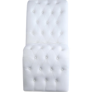 Meridian Curve White Vegan Leather Dining Chair