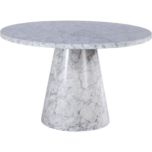 Meridian Omni White Faux Marble Dining Table