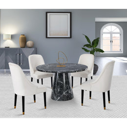 Meridian Omni Black Faux Marble Dining Table