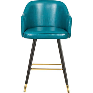 Meridian Barbosa Blue Vegan Leather Counter/Bar Stool
