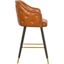 Meridian Barbosa Cognac Vegan Leather Counter/Bar Stool